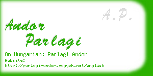 andor parlagi business card